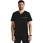 Healing Hands Men's Medical Scrub Top Spencer with 1 Pocket, Moisture Wicking, 360° Stretch & Recycled Fibers - 2381
