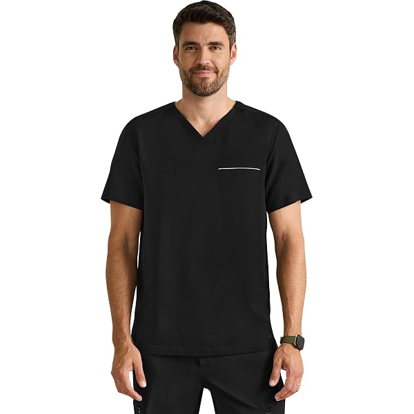 Amazon.com: Healing Hands Mens Scrub Top V-Neck with 1 Pocket