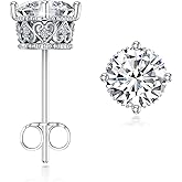 Moissanite Stud Earrings for Women 925 Sterling Silver Moissanite Earrings Round Cut Solitaire Earrings Jewelry Birthday Anniversary Engagement Gifts
