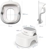 Maliton Potty Training Toilet Seat with 2 Step Stool Grey view 9
