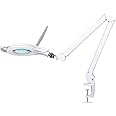 Neatfi 1,200 Lumens LED Magnifying Lamp with Clamp, Dimmable, Includes Microfiber Cloth, Magnifier Light for Reading, Sewing, Crafting (White, 5-Inch Lens, 8 Diopter)