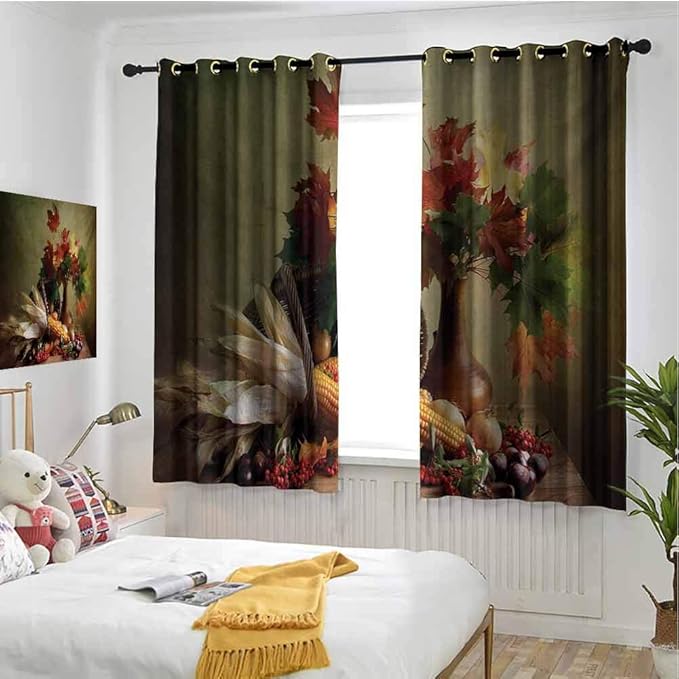 hengshu - Cortinas para Puerta de Patio, para recámara, otoño y Acción