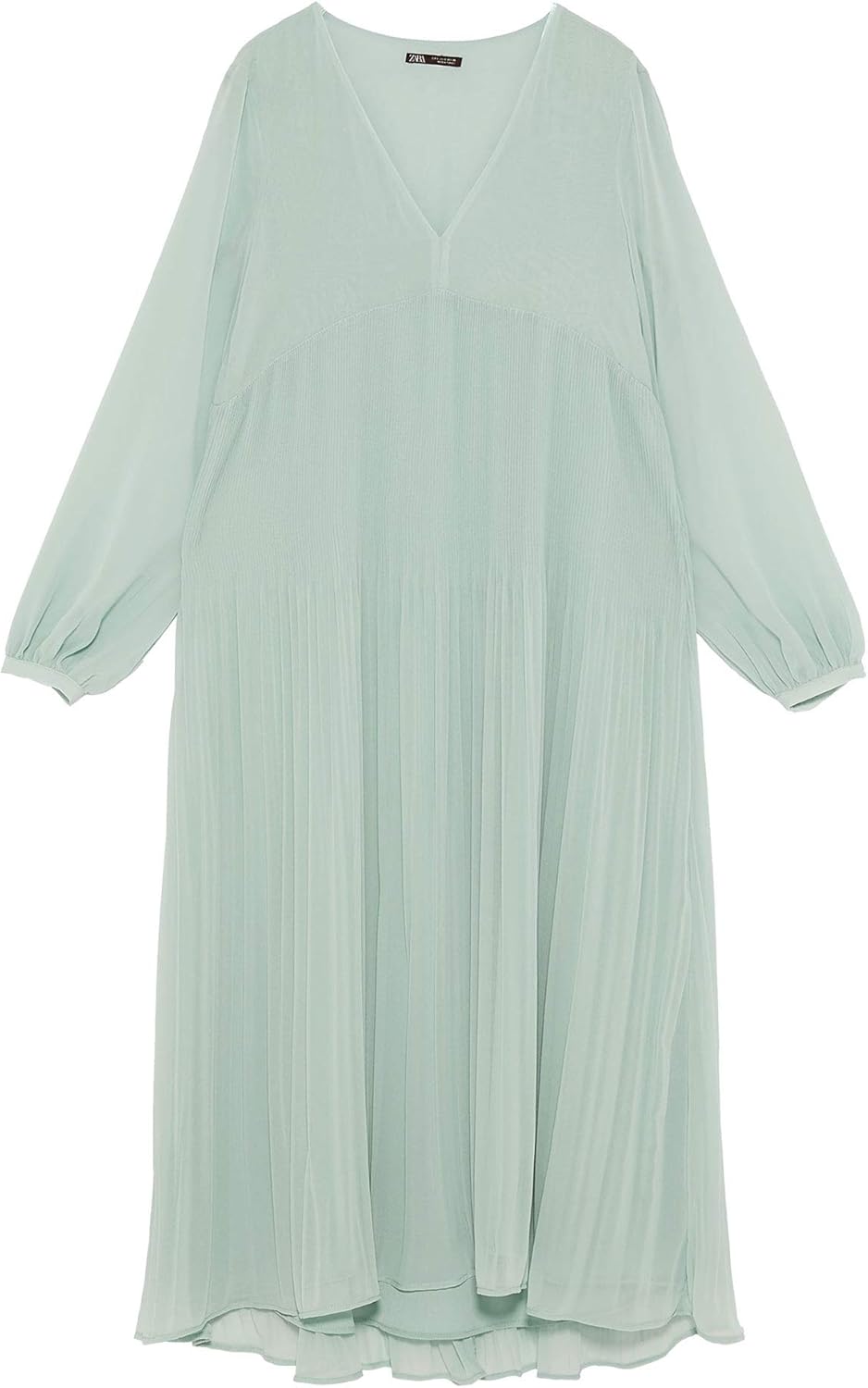 zara blue pleated dress