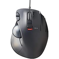 ELECOM EX-G Trackball Mouse, Wired, Thumb Control, Sculpted Ergonomic Design, 6-Button Function with Smooth Tracking, Ergonom