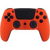 Crazy Controllerz Custom Wireless Controller for PS5 with Z-Touch&trade; Seamless Soft Touch Front Shell and Z-Grip&trade; Comfort Zones - Energetic Orange