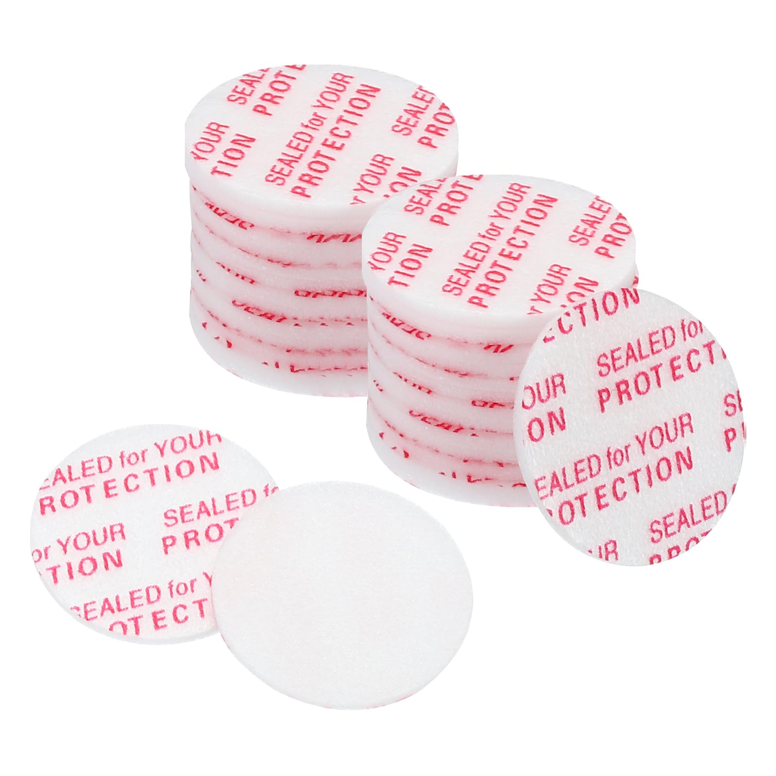 PATIKIL 21mm/0.82inch Foam Lid Liner, 300Pcs PS Foam Resistant Tamper Pressure Sensitive Seal for Bottle Cap Liners Seals, White Red