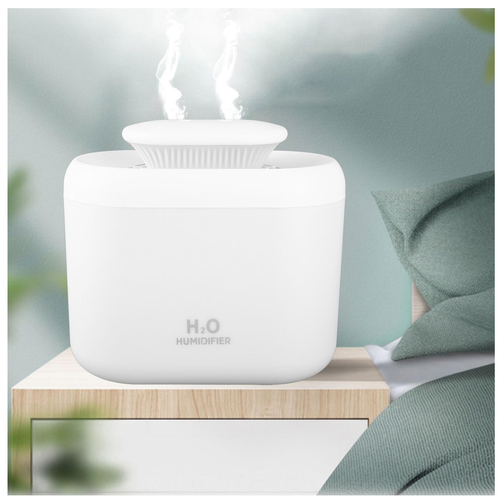 Photo 1 of 3300ml Large Capacity Humidifier, USB Night Light Tank for Large Room Cool Mist Aromatherapy Humidifier for Office Bedroom Dormitory Room Plants Baby Nursery