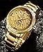 Golden Stainless steel Calendar Mens Watch