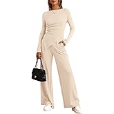 BTFBM Two Piece Sets For Women Fall 2025 Airport Outfits Asymmetrical Boat Neck Tops Wide Leg Pants Matching Lounge Set