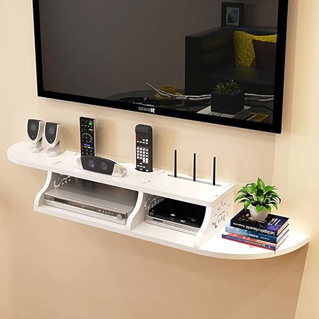 Amazon Wifiルーターセットトップボックスマルチメディア収納棚壁掛けテレビ棚ウォールシェルフフローティング棚テレビコンソールテレビ台ホワイト 色 C ローボード テレビ台 オンライン通販