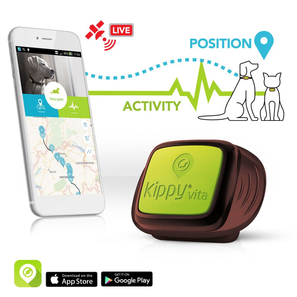 Kippy Vita S Pet GPS Tracker GPS & AktivitätsMonitor für Hunde und Katzen mit Einem Gewicht