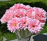 10 PCS Real Touch Latex Silk Artificial fake plastic Daisy Chrysanthemum Flowers Sun Chrysanthemum,Sunflower, Simulation Gerber, Dimorphotheca,Party Room home Decoration DIY Flower Bouquet (pink)