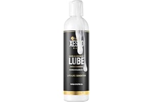 XESSO Water-Based Creamy Lube, Unscented 8.3 Fl Oz, Thick White Gel-Like Slippery Glide, Hypoallergenic for Women, Men & Coup