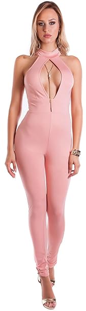 Firstclass Trendstore sexy ärmelloser Overall mit Cut-Outs * S-M * Jumpsuit Hosenanzug Bodysuit Damen Clubwear Party