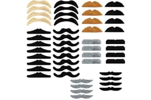 Cytokio Fake Mustache Fake Moustache Mustaches Self Adhesive Stick on Mustache Fake Beards Black Mustache Costume Adult