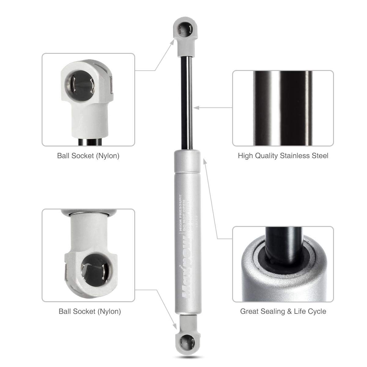 Maxpow Qty 2 Universal Lift Support Struts Gas Strut Gas Lift Stay Lift