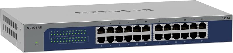 NETGEAR 24-Port Gigabit Unmanaged Switch GS524 Desktop Wall Rack Mount
