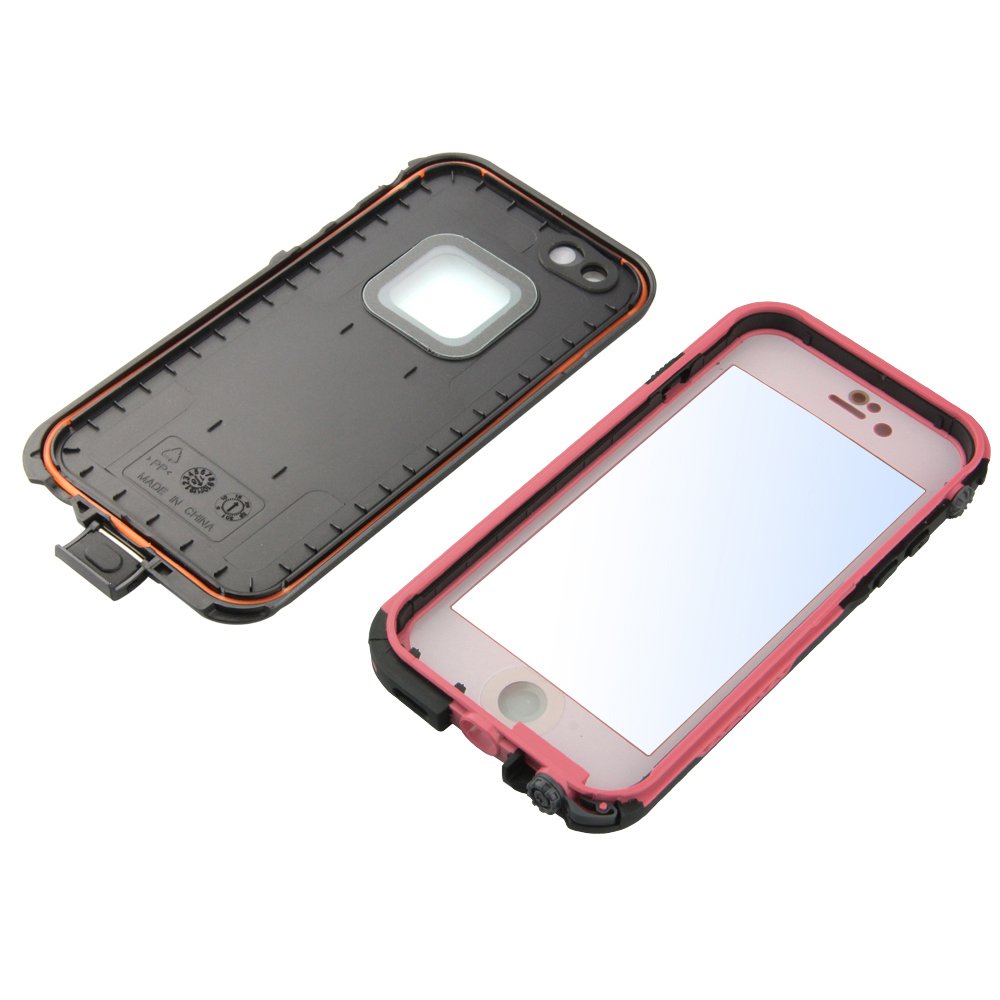TRITINA Waterproof Case for iPhone 6 6s 4.7inch with Touch ID - ShockProof,Dirtproof,SnowProof protection,Certified IP68 Full Body Cover (Black with Pink)