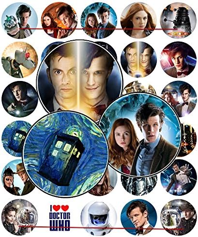 60 Precut 1" DOCTOR WHO Bottle Cap Images A