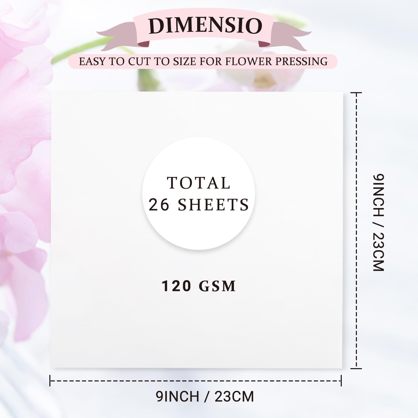Aboofx 26 Sheets Blotting Paper for Flower Press, 9 x 9 inch Highly Absorbent and Reusable Blotter Papers for Flower Pressing, Flower Press Paper Sheets