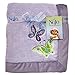 NoJo Beautiful Butterfly Super Soft Appliqued Baby Blanket, Lavender/Purple/Aqua