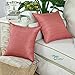 CaliTime Pack of 2 Silky Throw Pillow Covers Cases for Couch Sofa Bed Modern Light Weight Dyed Striped 18 X 18 Inches Coral Pink