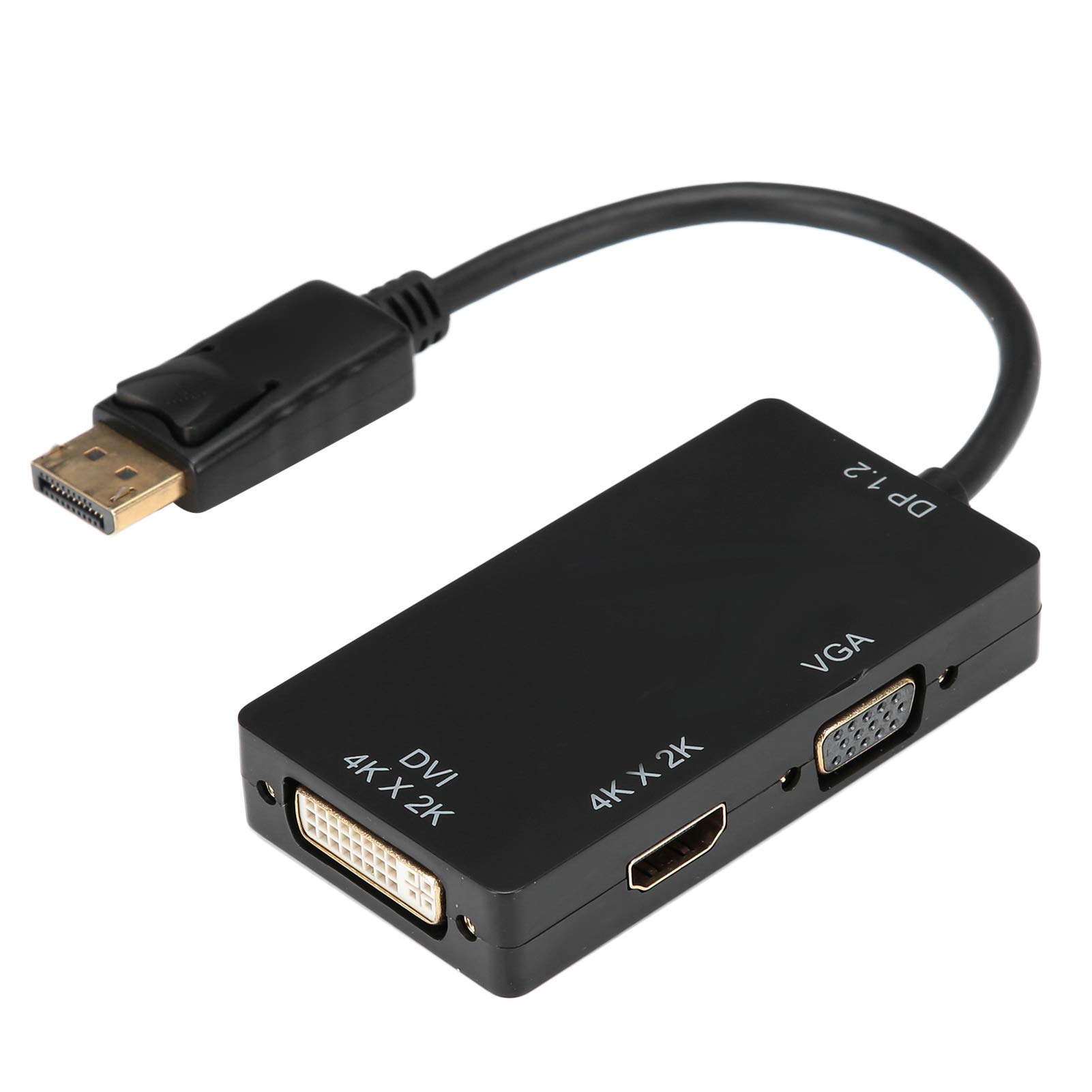 3-in-1 Displayport Adapter, Portable Multifunction DP to HDMI/VGA/DVI Converter Cable for for for for etc - Black