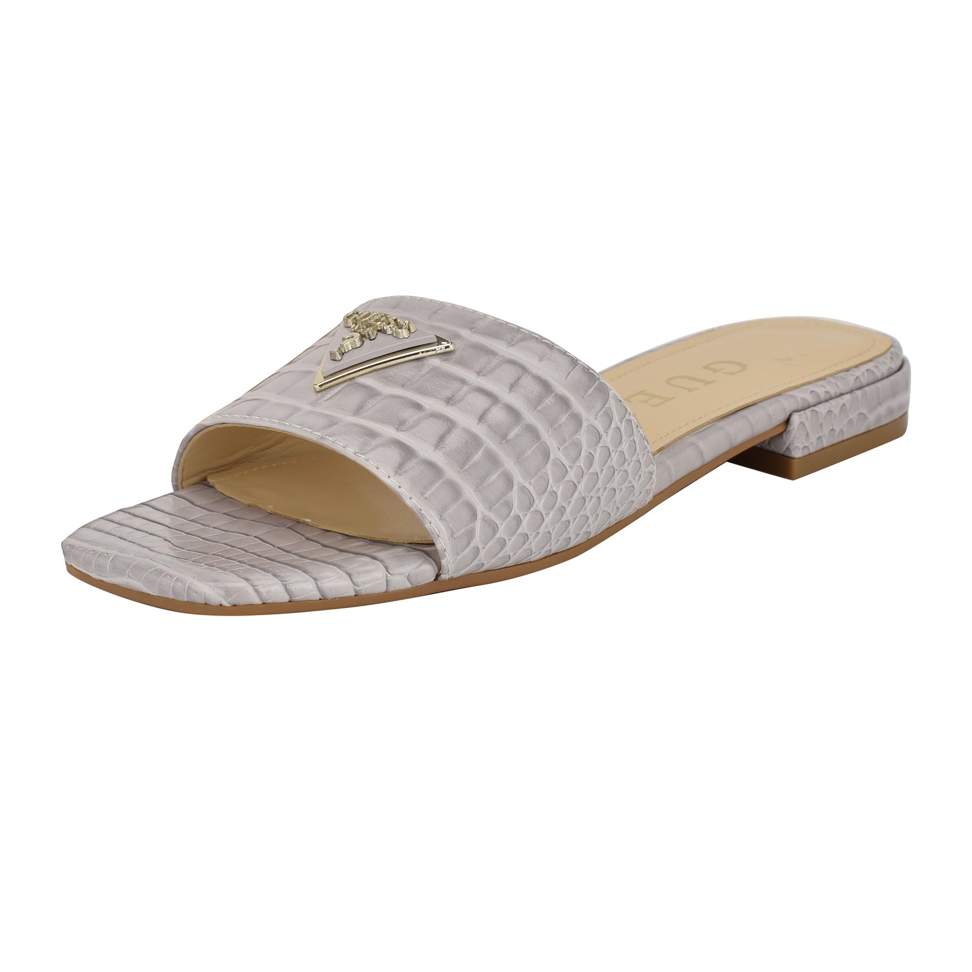 Guess Women’s Tamsea Sandal, Light Grey Croco 050, 10