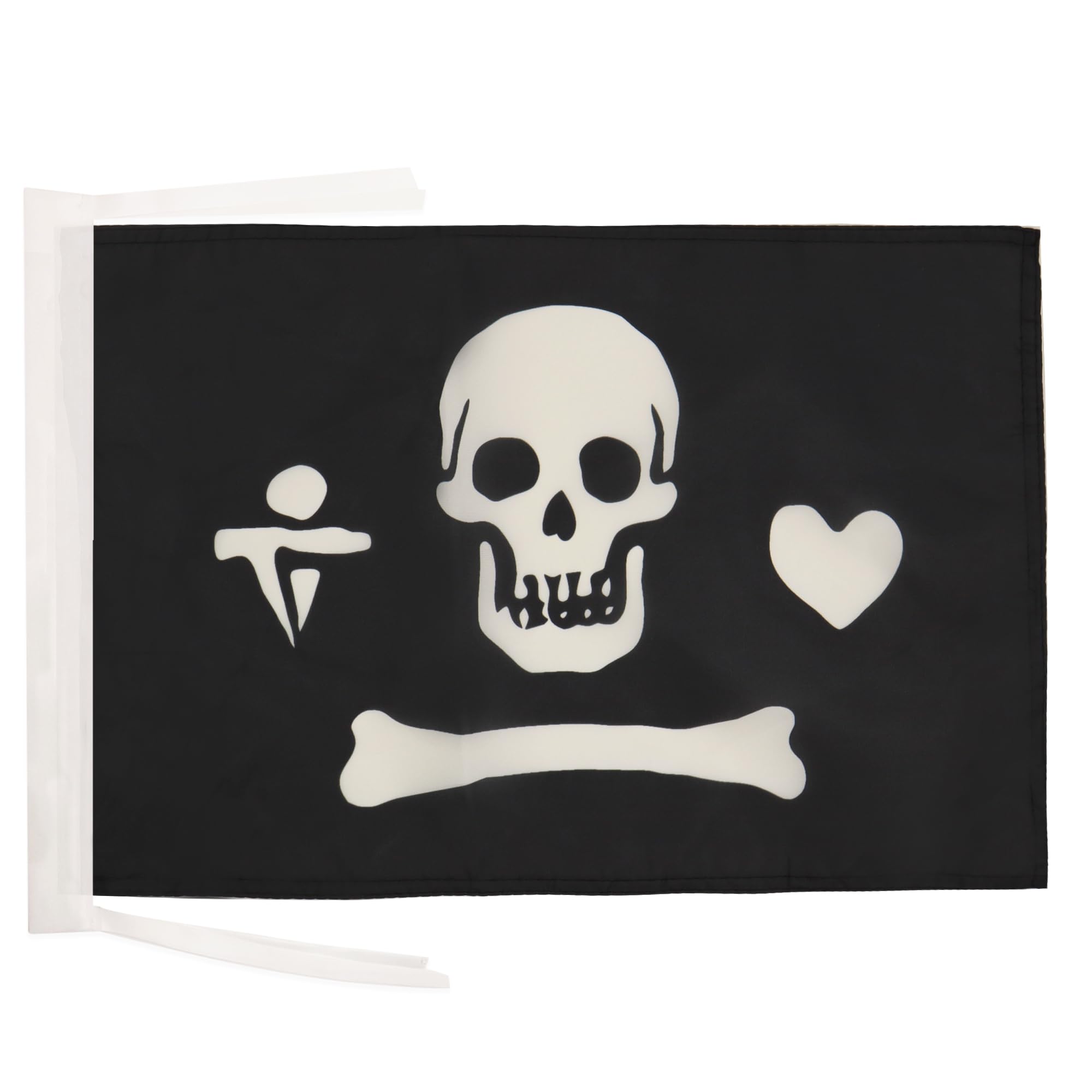 AZ FLAG - Pirate Stede Bonnett Flag - 18'' x 12'' - 100% Polyester skull Pirates Small Banner with Two Cords - Fade Resistant - Vivid Colors - 18x12 in - 45x30 Cm