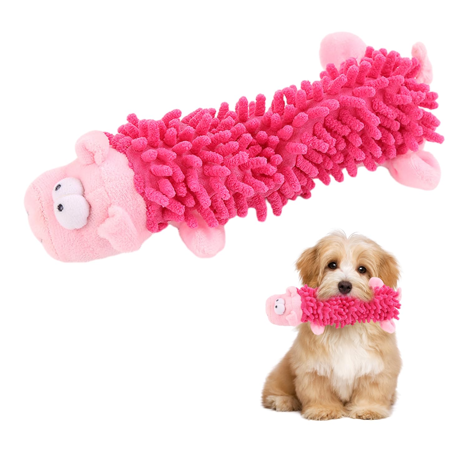 JTMKYO Soft Toy - Pig Dog Teething Toy, Squeaky Pet, Kill Time, Suitable for Dogs (Pink)