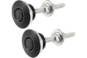 ACROPIX Black Bumper Quick Release Lock Latch Aluminum Alloy Hood Pin Lock Push Button Bonnet - Pack of 2