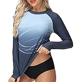 VAYAGER Womens Rash Guard UPF 50+ Swim Shirts Long Sleeve Quick Dry Water Beach Surfing Swimming Tops with Thumb Hole