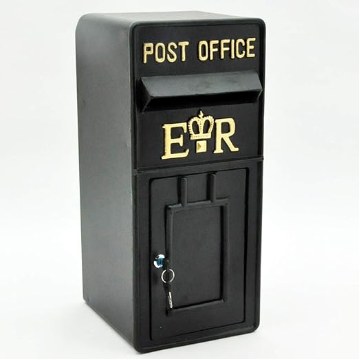 Royal Mail Post Box ER II Pillar Box Black Cast Iron Post Office Letter