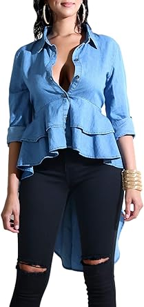 high low jean shirt