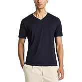 Presics Men’s Supima® Mercerised Cotton V-Neck T-Shirt – USA-Grown Cotton, Luxury Finish, Short Sleeve, Structured Fit