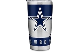 Rico Industries NFL Football 20oz Stainless Steel Tumbler with Lid - Great For Coffee, Tea, Water or Cocktails