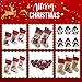 WEWILL Lovely Christmas Stockings Set of 3 Santa, Snowman, Reindeer, Xmas Character 3D Plush Linen Hanging Tag Knit Border, 17 Inch