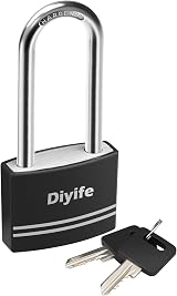 Diyife Padlock with Keys 40mm Long Shackle Aluminum Waterproof Weatherproof