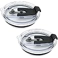 AILUXUAN Tumbler Lids Spillproof 20 Oz,2 Replacement Lids for 20 oz YETI Rambler,BPA Free & Straw Friendly,Spill-proof Lids,Covers for 20 Ounce Tumbler Cup(20 oz, Black)