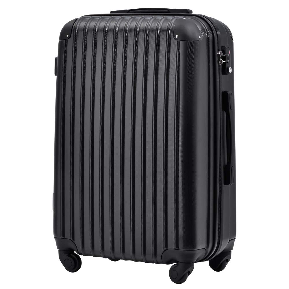 [トラベルハウス] Travelhouse スーツケース キャリーバッグ キャリーケース 超軽量 TSAロック搭載 機内持込 360度回転 ファスナー式 国際的 半鏡面 人気色【一年 （25色4サイズ対応） (Sサイズ（37L/1-4宿泊）, ブラック)商品画像
