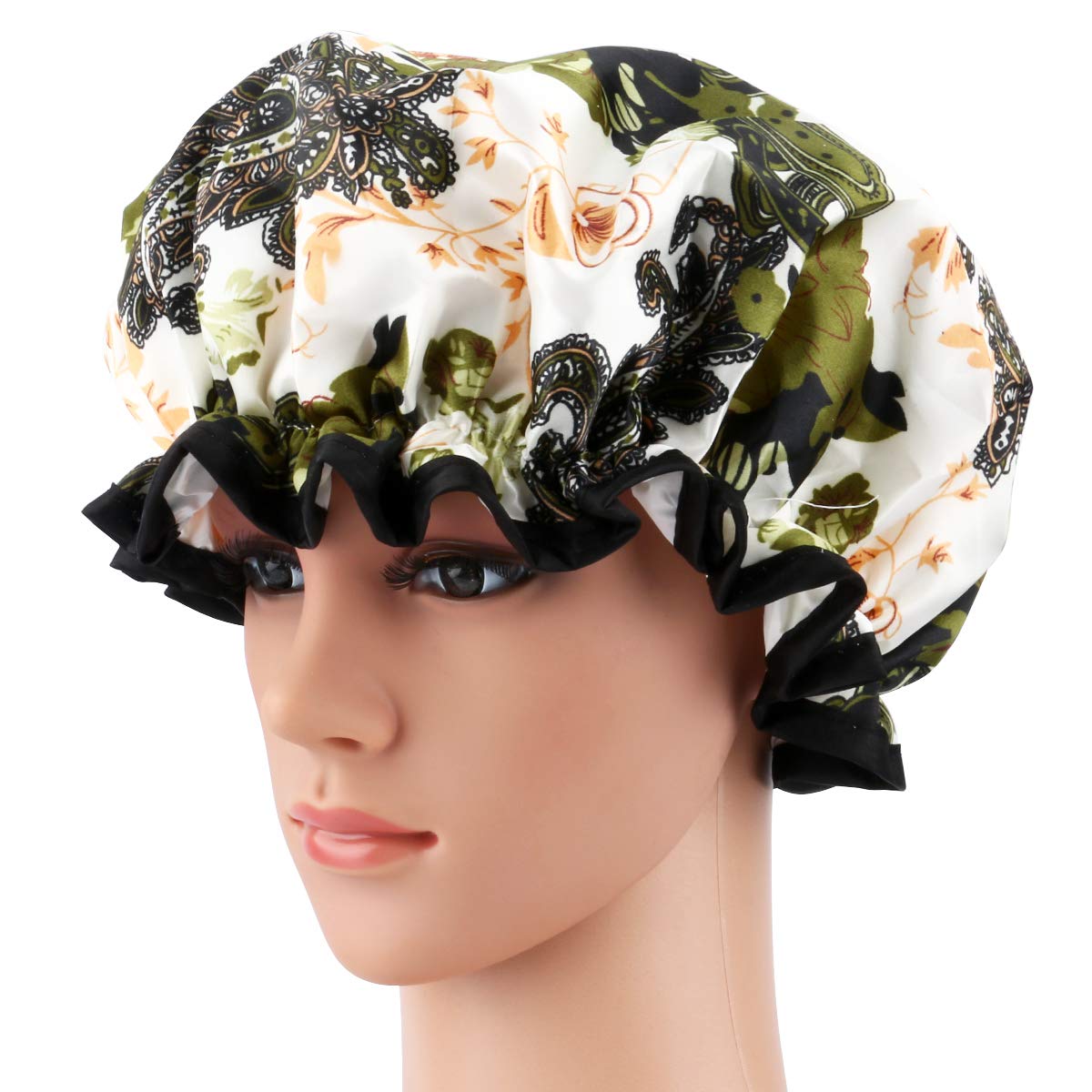 Shower Cap, ESARORA 4 PACK Bath Cap Designed for Women Waterproof Double Layer : Beauty