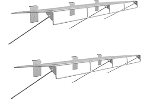 Crownwall Universal Slatwall Steel Wire Shelf with Rail, 2-Pack (48-in x 12-in)