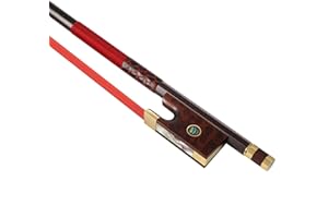 YWYLL Premium Carbon Fiber Violin Bow 4/4 - Lightweight, Durable, & Stylish with Snakewood Frog & Dyed Horsehair，Colorful Carbon Fiber Violin Bow - Vibrant Design with High-Performance Materials (Red)