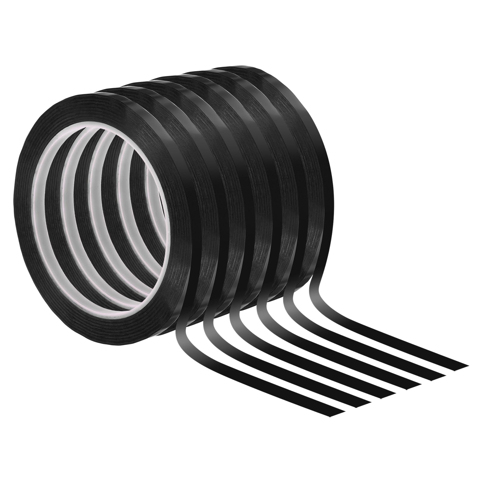 PATIKIL 1/4" Whiteboard Tape, 6 Pack Thin Dry Erase Tape for Graphic Chart Marking DIY Art, Black