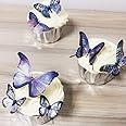 Purple Butterfly Decorations for Cake Edible Wafer Paper Butterflies Cupcake Toppers set of 72