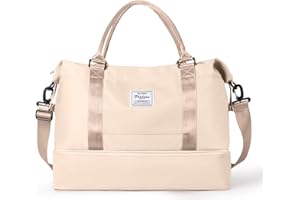 HYC00 Travel Duffel Bag, Sports Tote Gym Bag, Shoulder Weekender Overnight Bag for Women