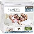 SafeRest Mattress Protector - King Size Cotton Terry Waterproof Mattress Protector, Breathable Fitted Mattress Cover with Str