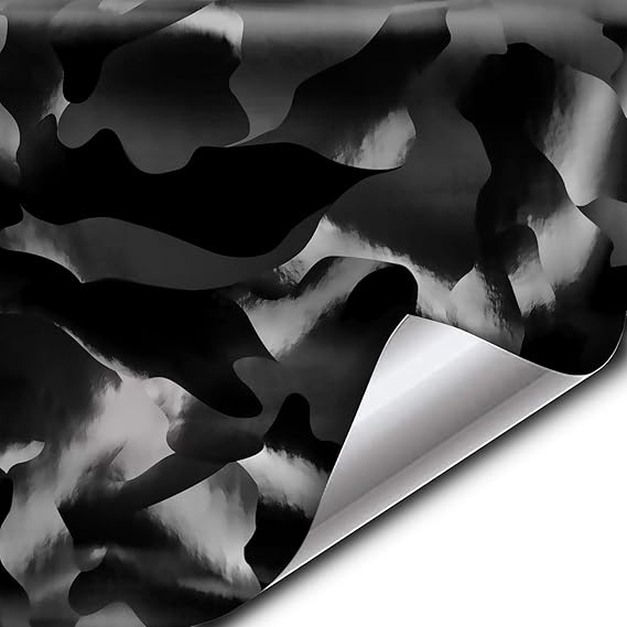 VViViD+ 2020 Edition Black Stealth Large Sized Pattern Camouflage Vinyl Car Wrap