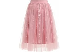 Dugcew Girls Skirts Long Skirts Kids A-line Sequin Skirt Girls Tutu Skirts Costume Party 5-14 Years