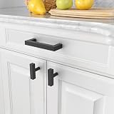 Amerdeco 10 Pack Matte Black Cabinet Pulls 3.75 Inch 96mm Hole Centers view 4